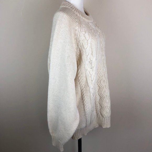Calf of Man Wool Oversized Fisherman Sweater - Picture 4 of 10